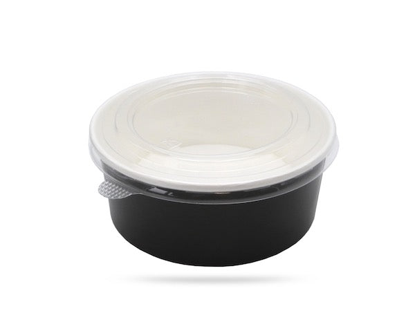 Bol Salade Noir – Lot de 40 unités (Avec couvercles)