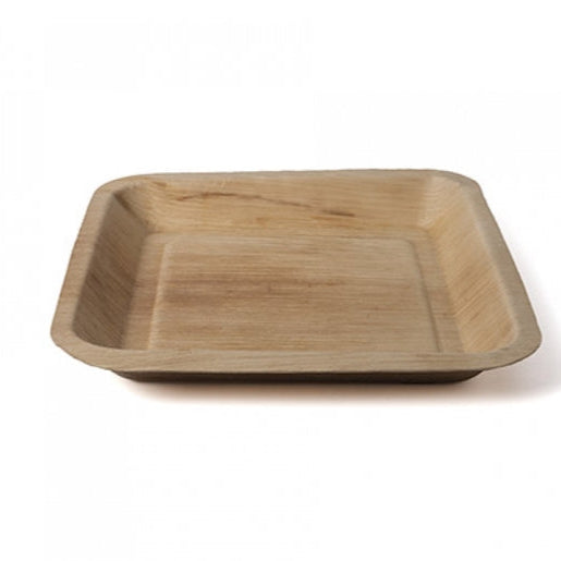 Assiette en feuilles de palmier carré 20x20cm – Lot de 25