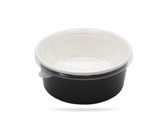 Bol Salade Noir – Lot de 40 unités (Avec couvercles)