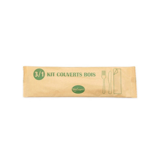 KIT 3/1 couverts en bois – Lot de 50